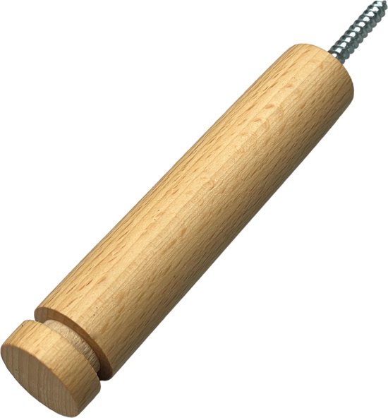 Handles and more® Wandstick - Beuken ø24mm - Plantenhanger Wandhaak - incl. S-haakje Zwart
