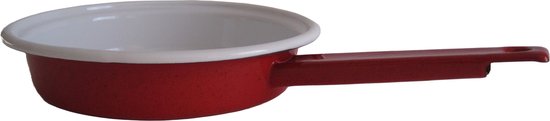 Emaille koekenpan - Ø 18 cm - rood gespikkeld