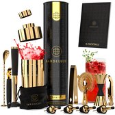 BarDeluxe® Cocktail Set - 12-Delig - Cocktailset - Cocktail Shaker Set - Cocktail Shaker - Cocktailshakerset - Cocktailshaker Set - Recepten Boek - Cadeau voor Man - Cadeau voor Vrouw - Luxe Cadeauverpakking & Bewaarhoes - Cocktail Set Goud