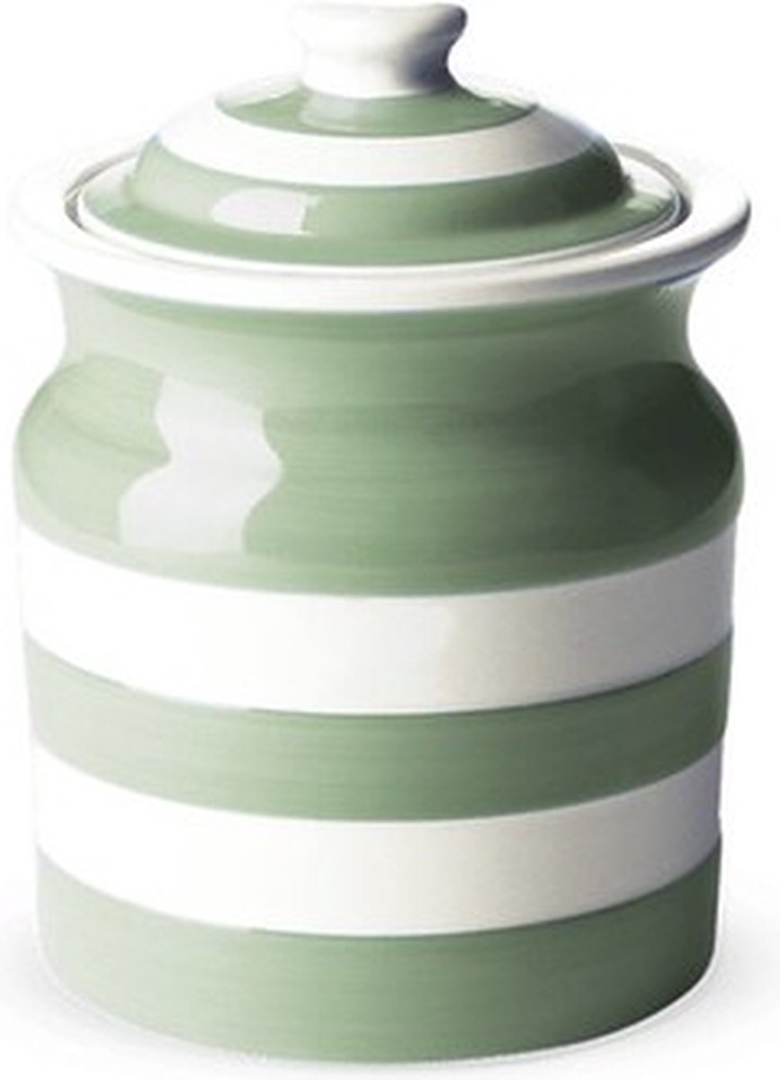 Cornishware - Voorraadpot Willow Green - Groen wit - Luchtdicht