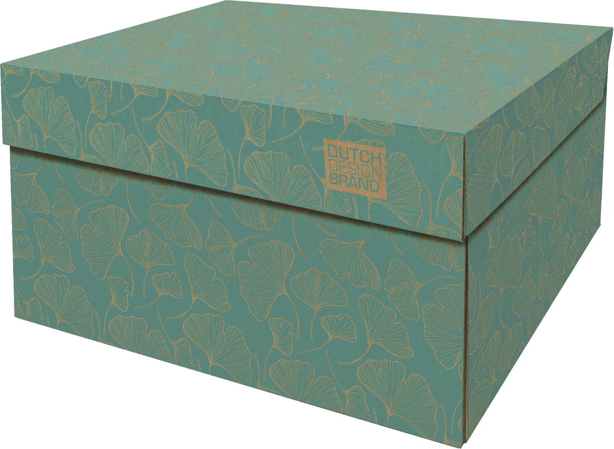 Dutch Design Brand Opbergdoos met deksel - opbergdozen - FSC-gecertificeerd, recyclebaar karton (afmetingen: 38,9 x 31,8 x 21,1 cm) (Floral Garden