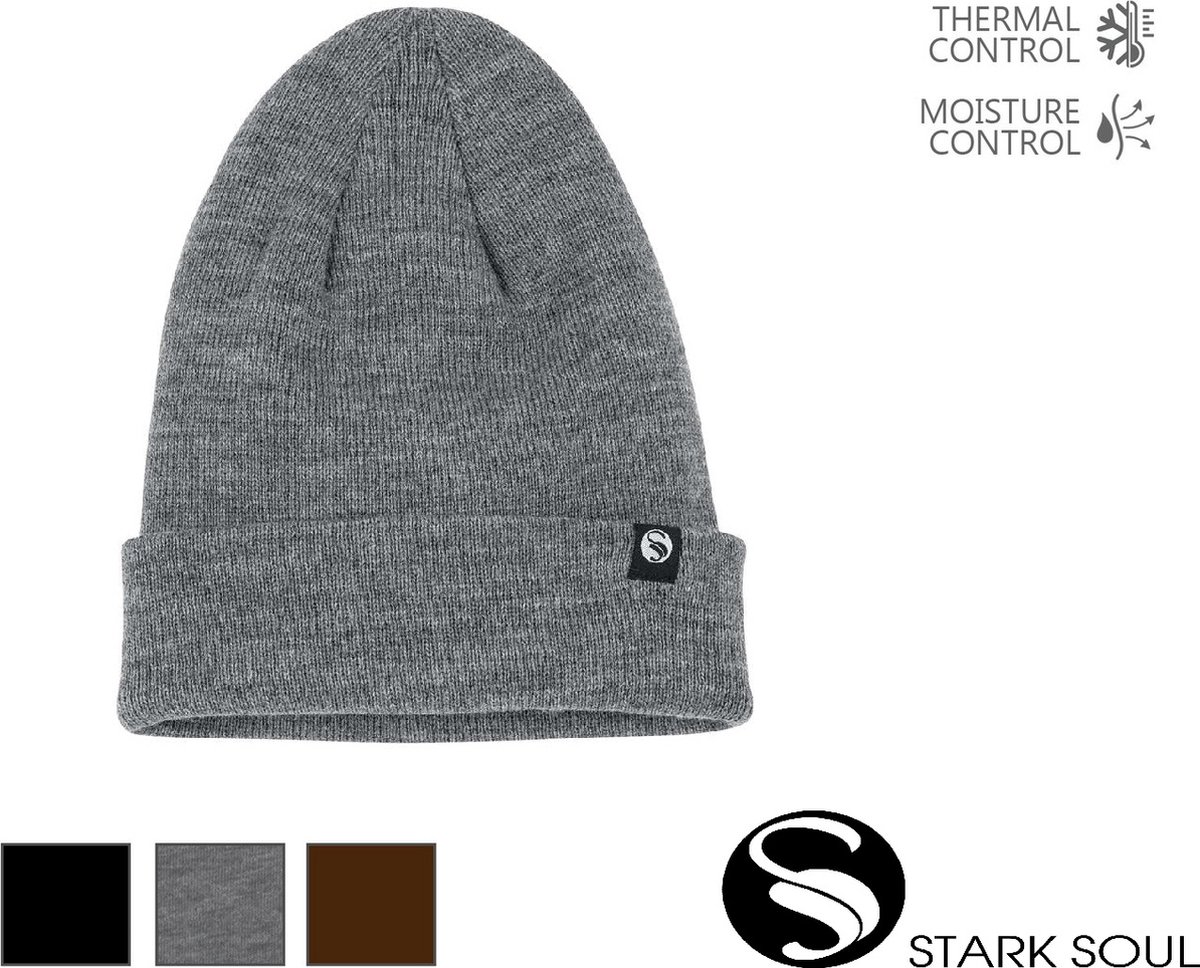 Stark Soul mutsen beanie muts fleece gevoerd winter unisex Grijs