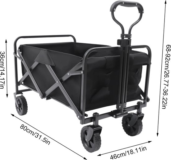 Mygroot - Strandwagen - Bolderkar - Opvouwbaar strandwagen - Fleshouder - Hondenwagen - Draaibare brede wielen - 80 kg belastbaar. — afbeelding 4