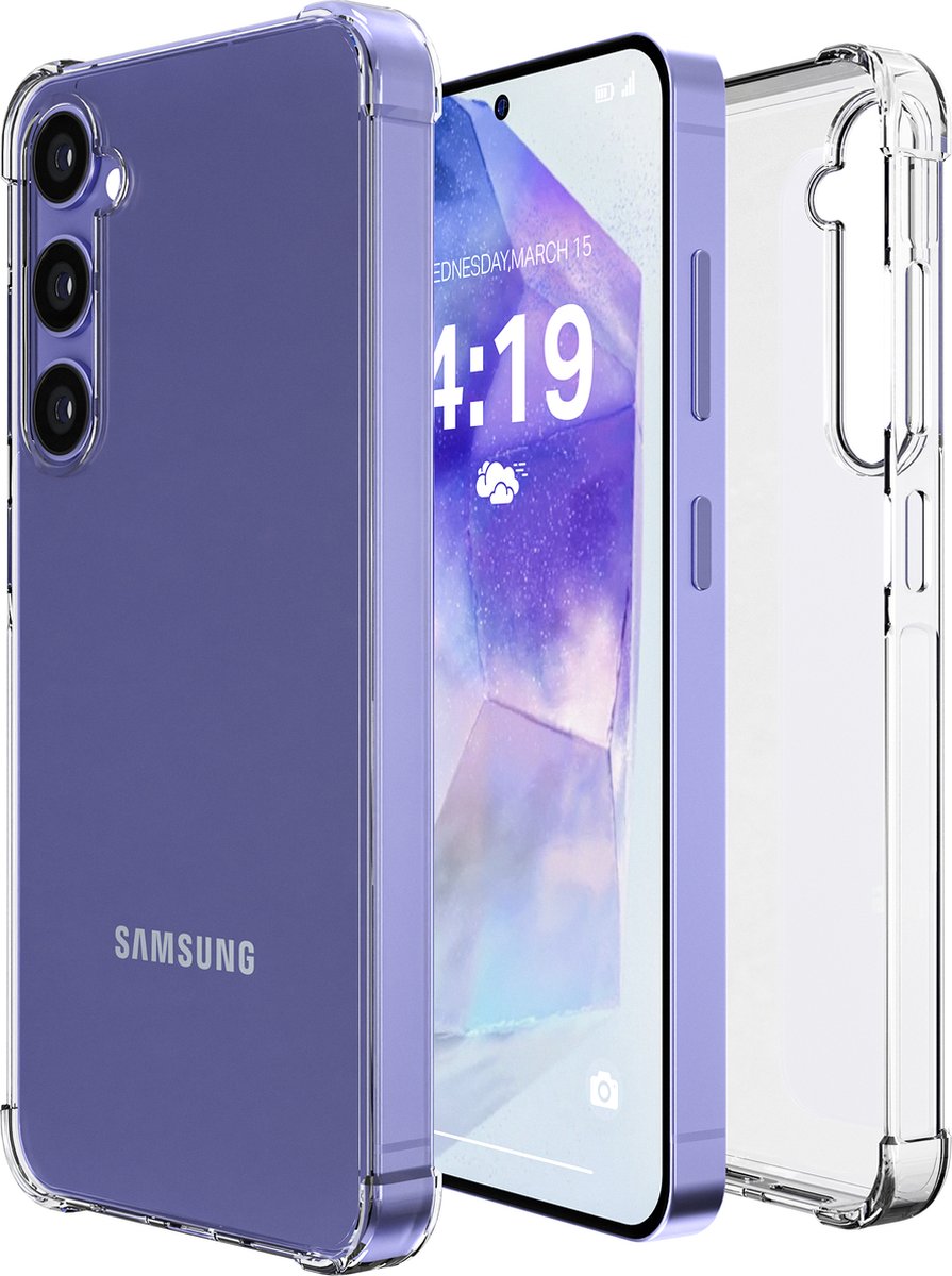 iTech Hoesje geschikt voor Samsung A54 Transparant shock proof Galaxy cover hoes case