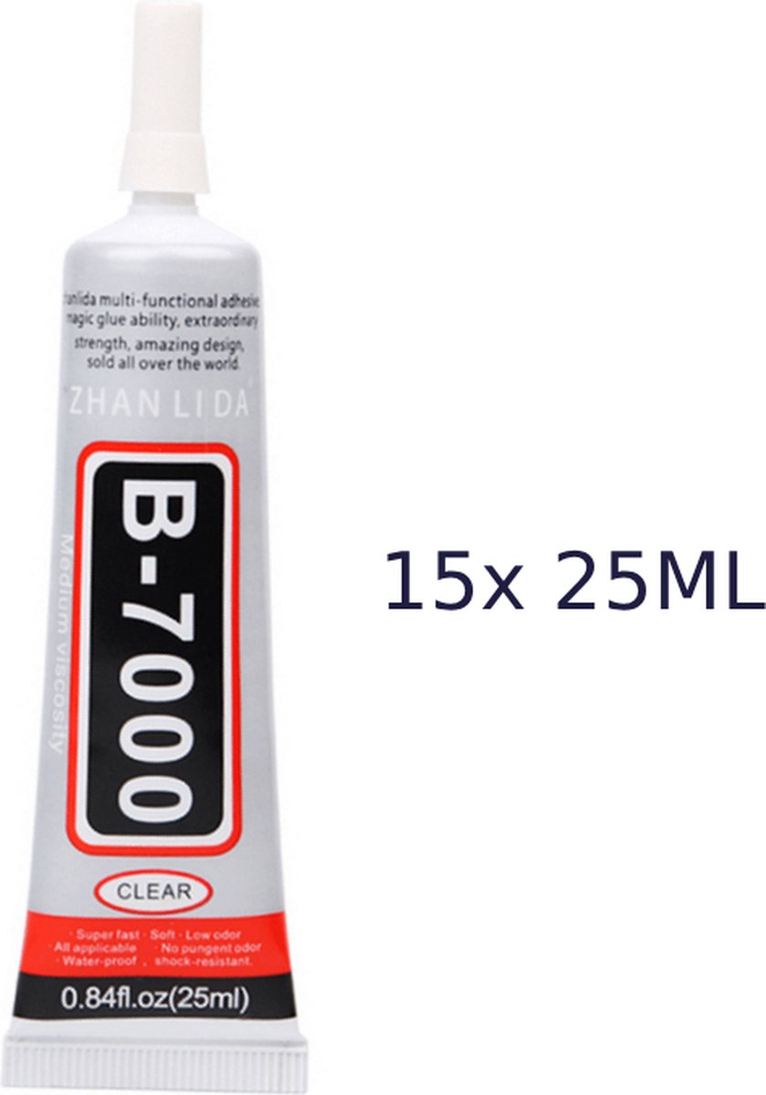 B7000 | Lijm | 25ML | Voor Professionals! | Voordeeldoos van 15X (25ML) (B7000) (Lijm) | Ideaal voor Smartphone, Tablet Reparaties & Sieraden | Krachtige Transparante Hechting!