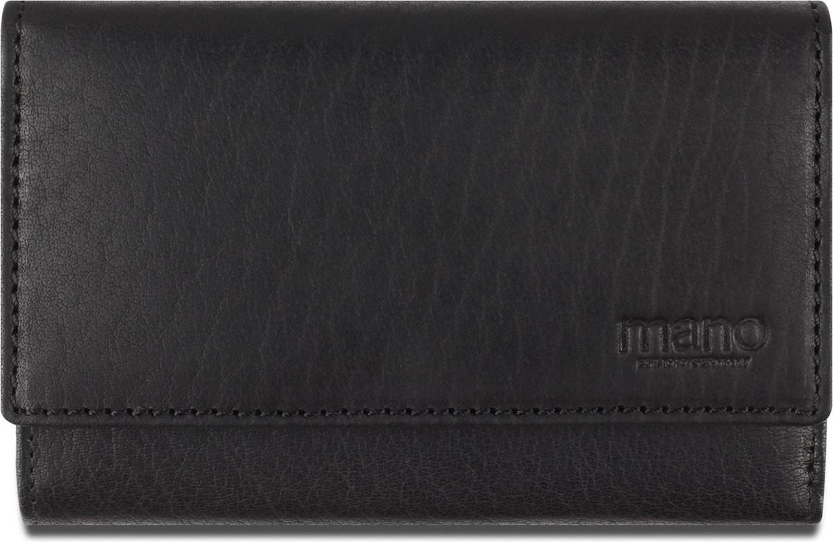 mano Leren Portemonnee Don Simon Ladies Zip Wallet Black Zwart