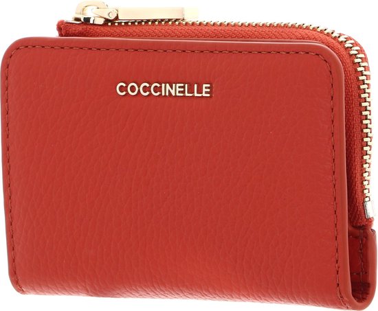 COCCINELLE Cuir Étui pour carte de crédit Metallic Soft Credit Card Holder Tangerine Orange
