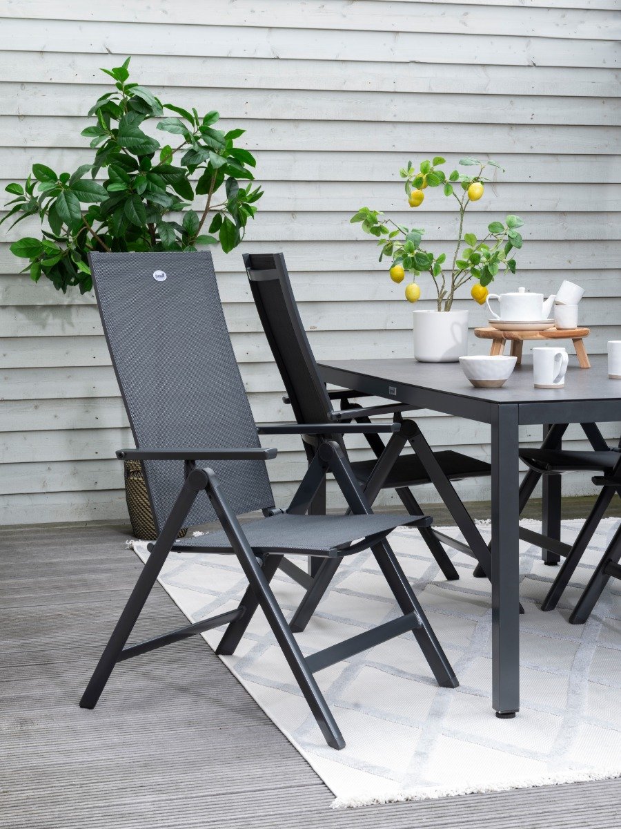 Hartman Aruba Aluminium tuinstoel - Antraciet verstelbaar