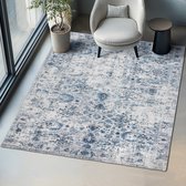 tectake® Tapis design Vintage - tapis à poils courts - Amara - 200cm x 274cm - bleu