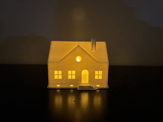 Modern lichtgevend kerstdorp - Klein huisje met ledverlichting