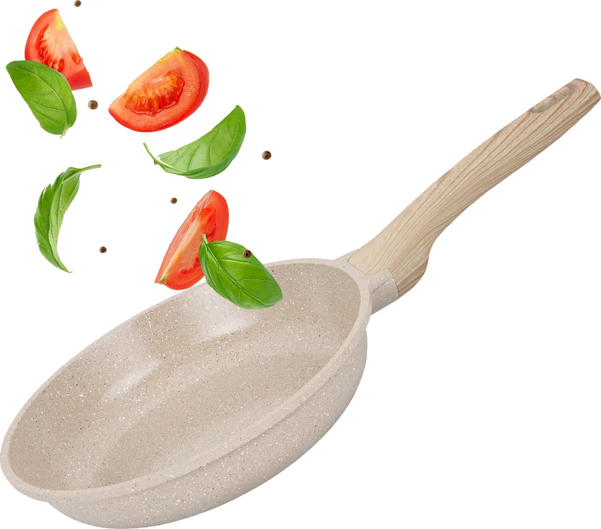 Maison & Kitchen Koekenpan inductie PFAS vrij - Ø 26 cm - Japandi beige