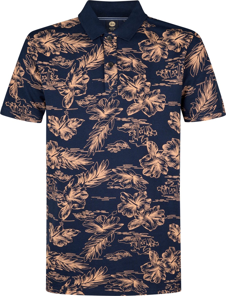 Petrol Industries - Heren Piqué Polo Shellway - Blauw - Maat M