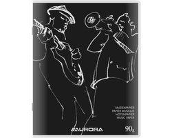 Aurora muziekschrift - Notenbalk - A5 - 165x210mm - 80gr - 40 bladzijden