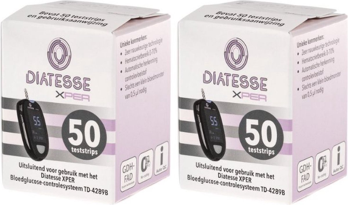Goedkoopste Diatesse Xper Teststrip Bundel 2x50 stuks