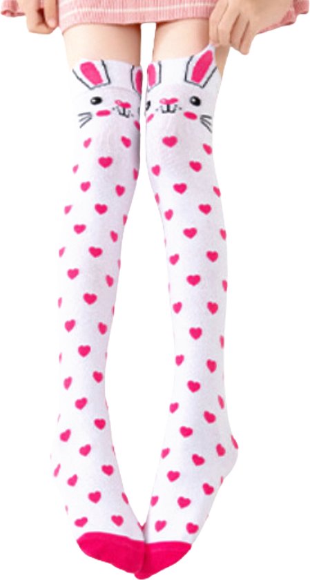 Chaussettes hautes paire de chaussettes hautes filles lapin - Main Image