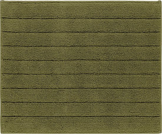 Casilin Badmat Luca - Katoen - 50/60 cm - Tapis de Salle de Bain Absorbant Water - Tapis de Douche Lavable - Séchage Rapide - Vert Moss
