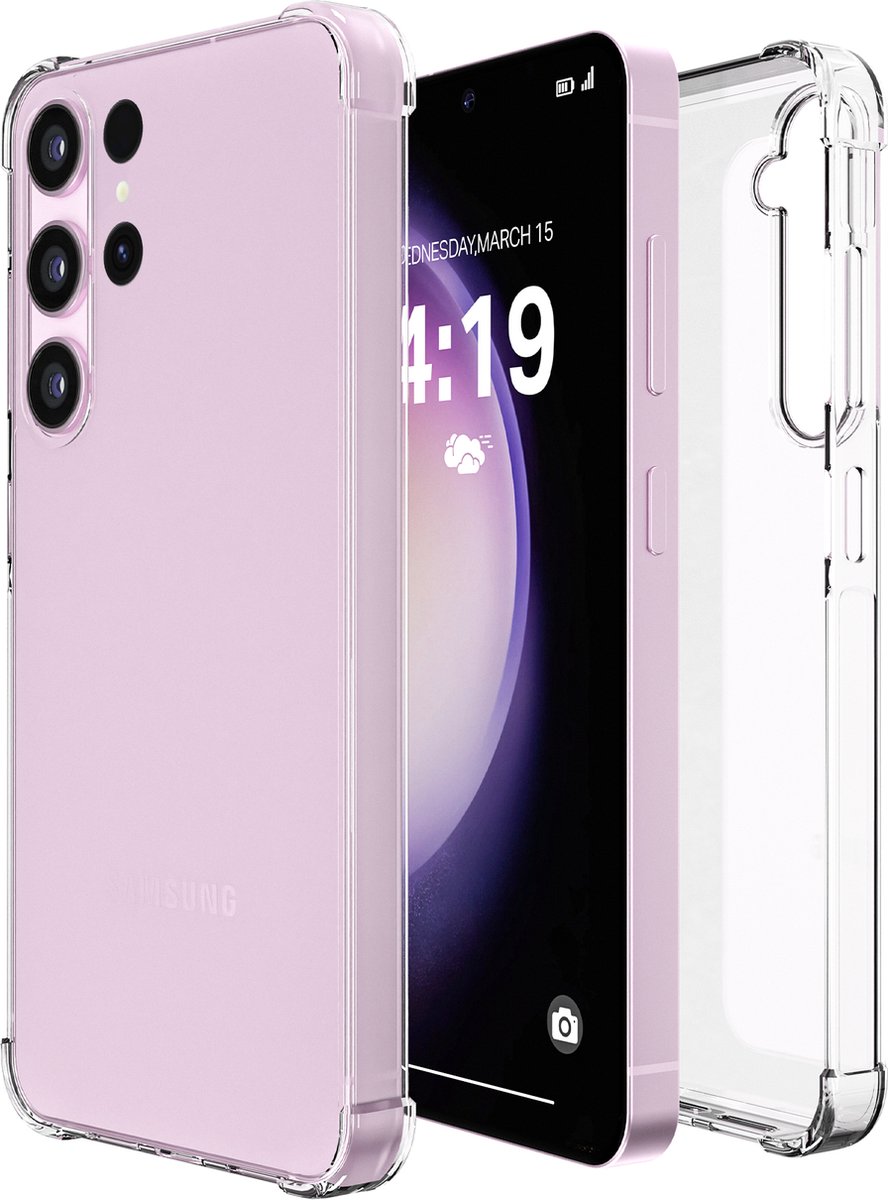 iTech Hoesje geschikt voor Samsung S23 Ultra Transparant shock proof Galaxy cover hoes case