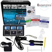 Eszenzics™ PH meter V5 - Water tester - Kwaliteitsmeter - 5-in 1 meter: Temperatuur PH Ec Cf Tds - Helder digitaal display - Zwembad - Aquarium - Vijver
