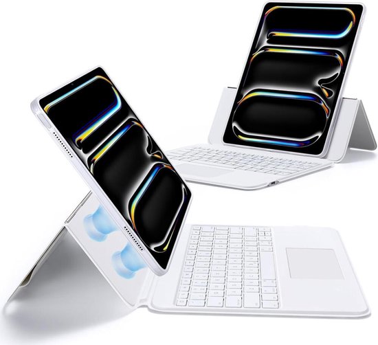 typecase Hülle mit Tastatur für iPad A16 11/10 Generation(,7-farbige Beleuchtung Magnetische Abnehmbare Bluetooth Keyboard Schutzhülle mit Stifthalter,QWERTZ Deutsches Layout