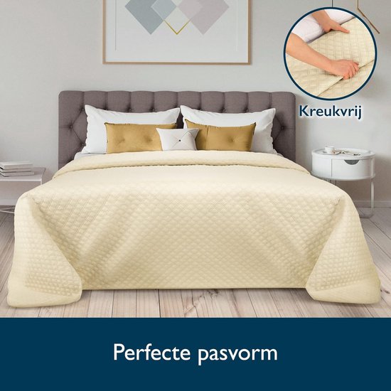 AmeliaHome Sprei met pompons 260 x 280 cm bedsprei tweezijdig ultrasoon stiksel polyester Meadore grijs