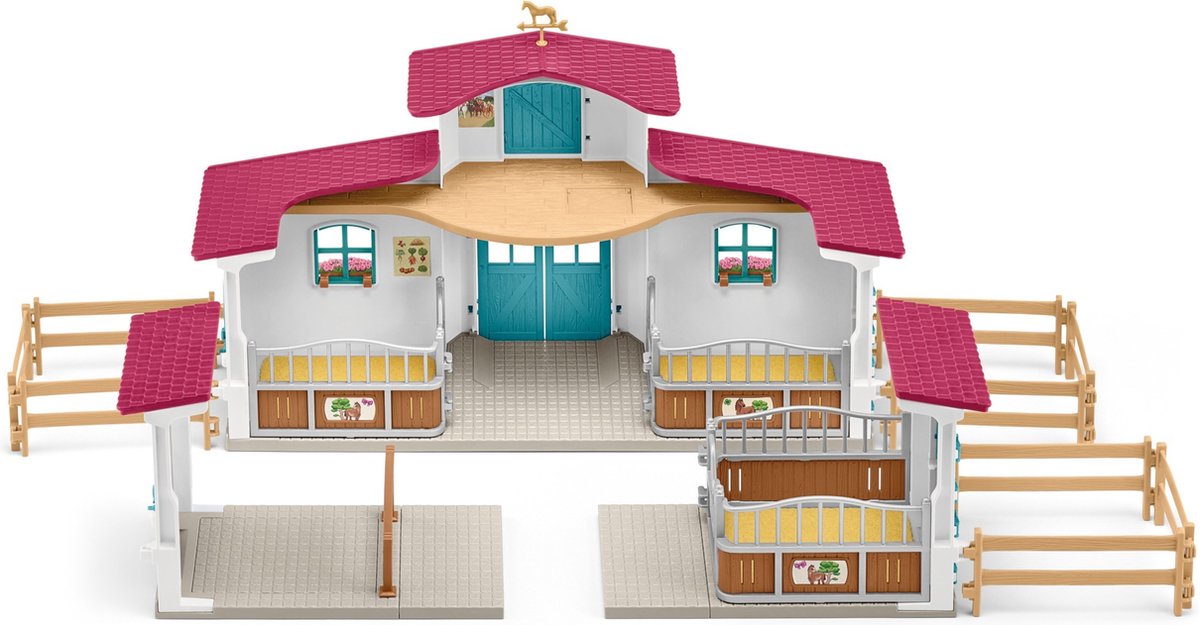 schleich HORSE CLUB - Manege - Kinderspeelgoed - Paarden Speelgoed - Paardenstal, 3 Paarden en 2 Speelfiguren - 115 onderdelen — afbeelding 15