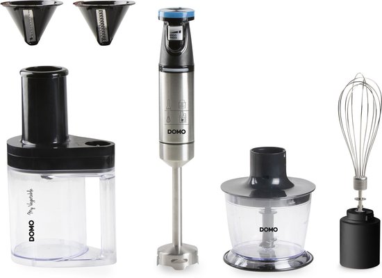 DOMO DO9254M Staafmixer set met spiraalsnijder - Mixer met hakmolen - Krachtige DC motor 800W