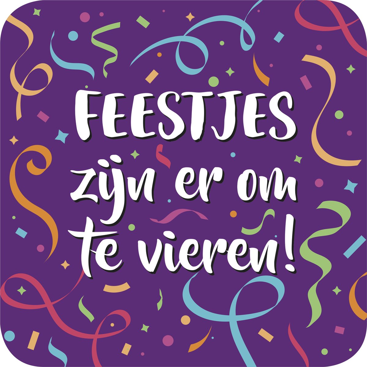 30x Luxe Bierviltje/Onderzetter Feest, Paars - Feest - Themafeest - Versiering - Verjaardag