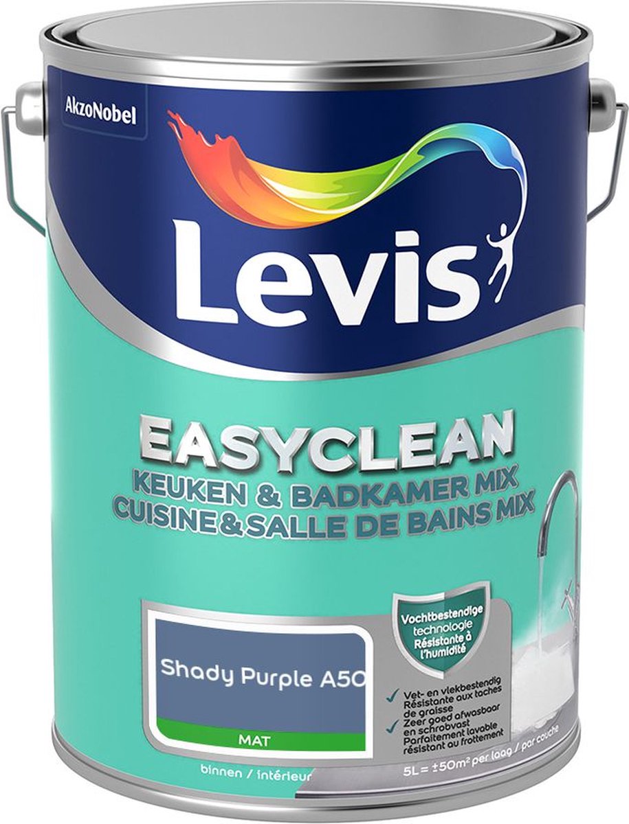 Levis - Easyclean Keuken & Badkamer Mix - Shady Purple A50 - Mengverf - 5 L