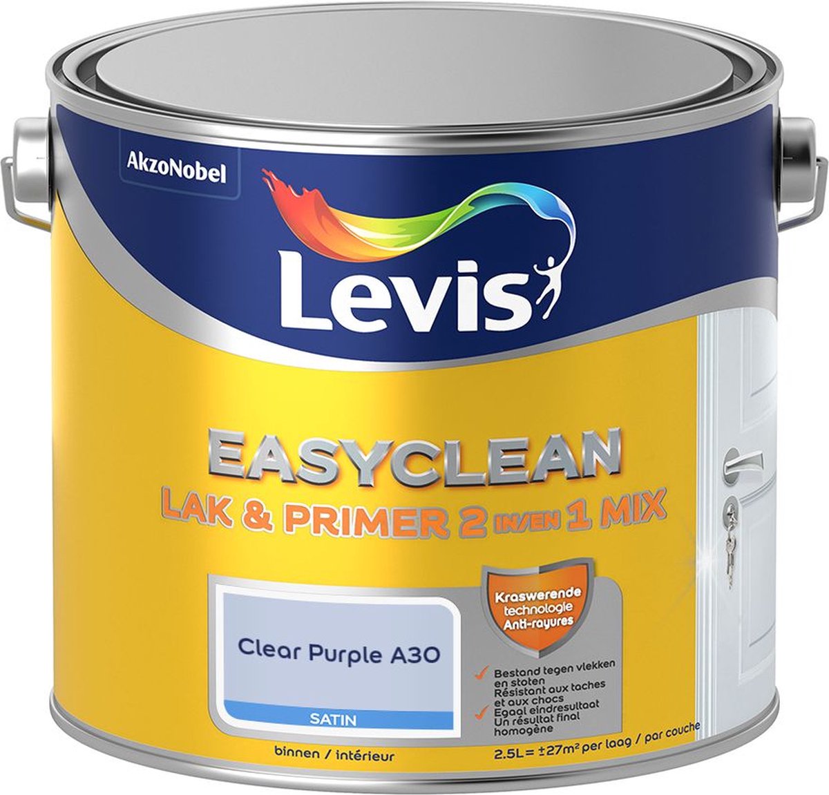 Levis - Easyclean Lak & Primer 2-In-1 Mix - Clear Purple A30 - Mengverf - 2,5 L