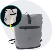 Voltano Luxe E-bike Fietstas / Rugtas - Special Edition - Volledig Reflecterend Grijs - 28L - 100% Waterdicht - Met Schouderband - Groot Laptop Vak - Reflective