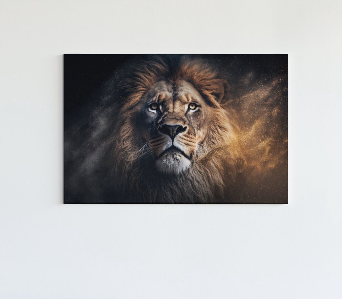 Trendex Global Canvas Schilderij - Wilde Dier - Leeuw - Wanddecoratie - 150x100x2 cm Bruin