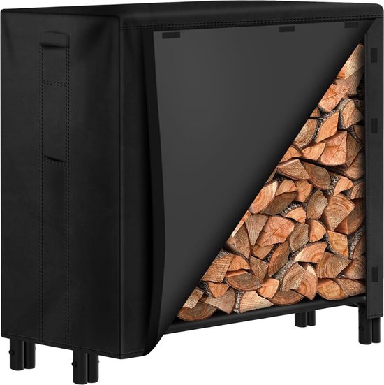 DD Haardhoutopslag - Houtopslag Buiten - Brandhoutrek - Houtberging - 17x36x36cm - Zwart
