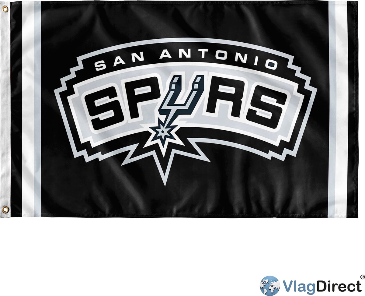 VlagDirect - San Antonio Spurs vlag - San Antonio Spurs basketbalteam vlag - 90 x 150 cm.
