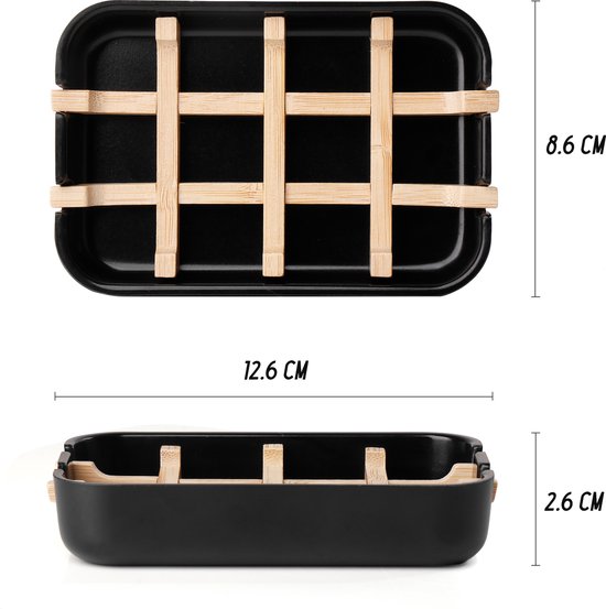 Porte-savon Hanamura - Biodégradable - Porte-savon pour salle de bain et Cuisine - Bamboe