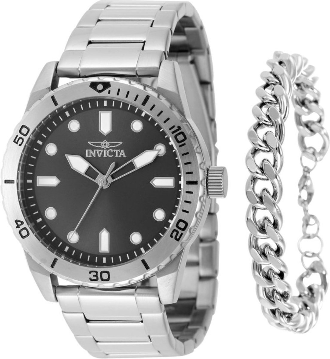 Invicta Specialty 48308 Heren Horloge - Waterdicht - Analoog - Quartz Uurwerk - Roestvrij Staal met grijze Wijzerplaat - 43mm