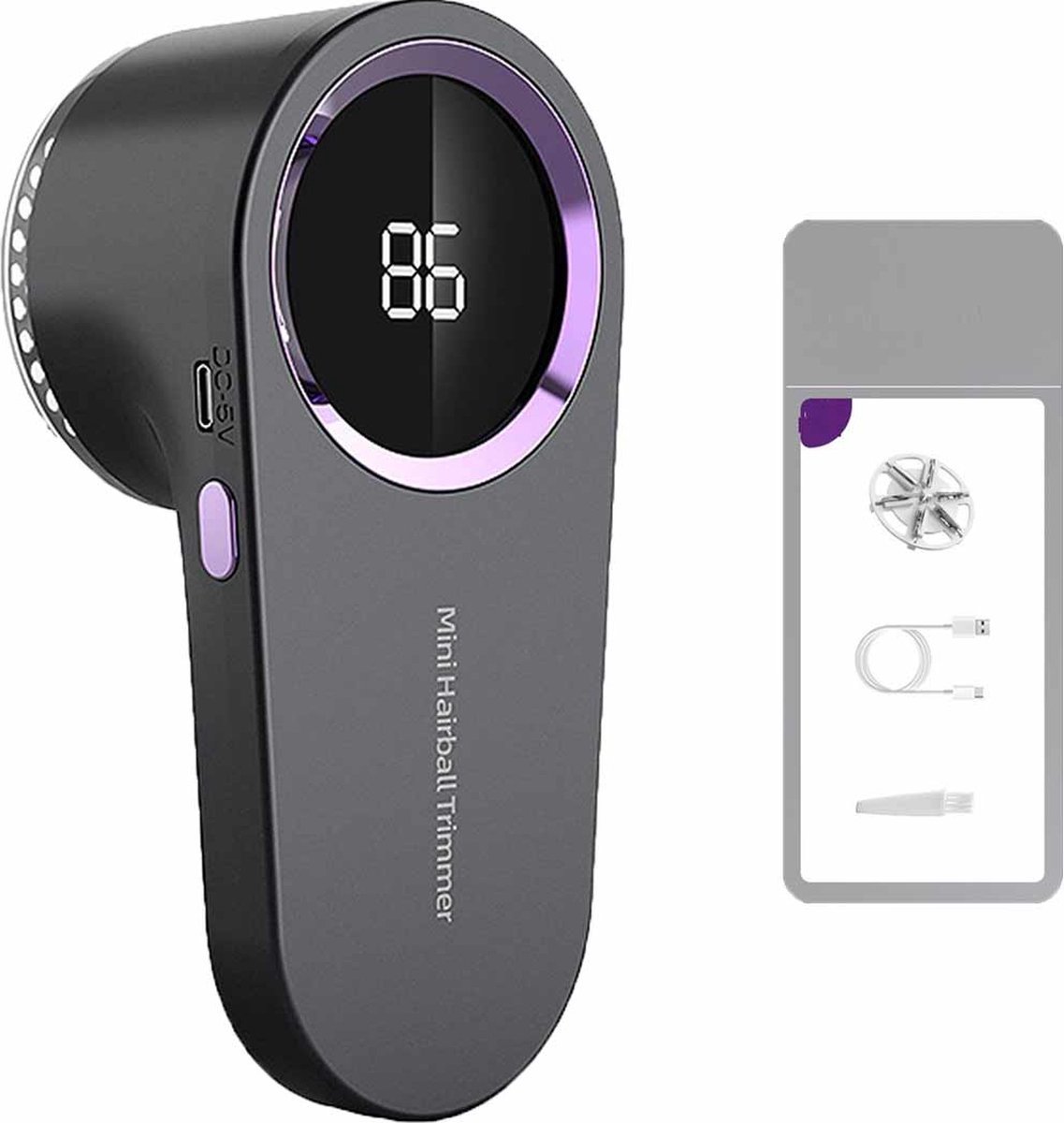 Meedeer Pluizenverwijderaar-Pluizenverwijderaar met USB-Lint Remover-oplaadkabel-Pluisverwijderaar met 3 Reservemesjes -Oplaadbare - Fuzz Removers - Snel Verwijderen Doet --Geen Pijn aan kleding - Kleur:Grey
