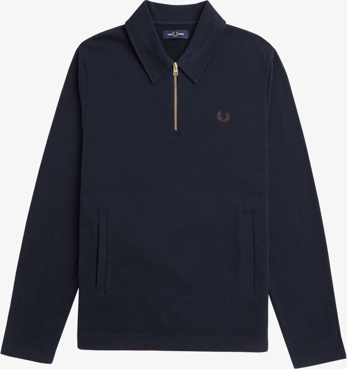 Fred Perry Half Zip Smock Sweatshirt Blauw