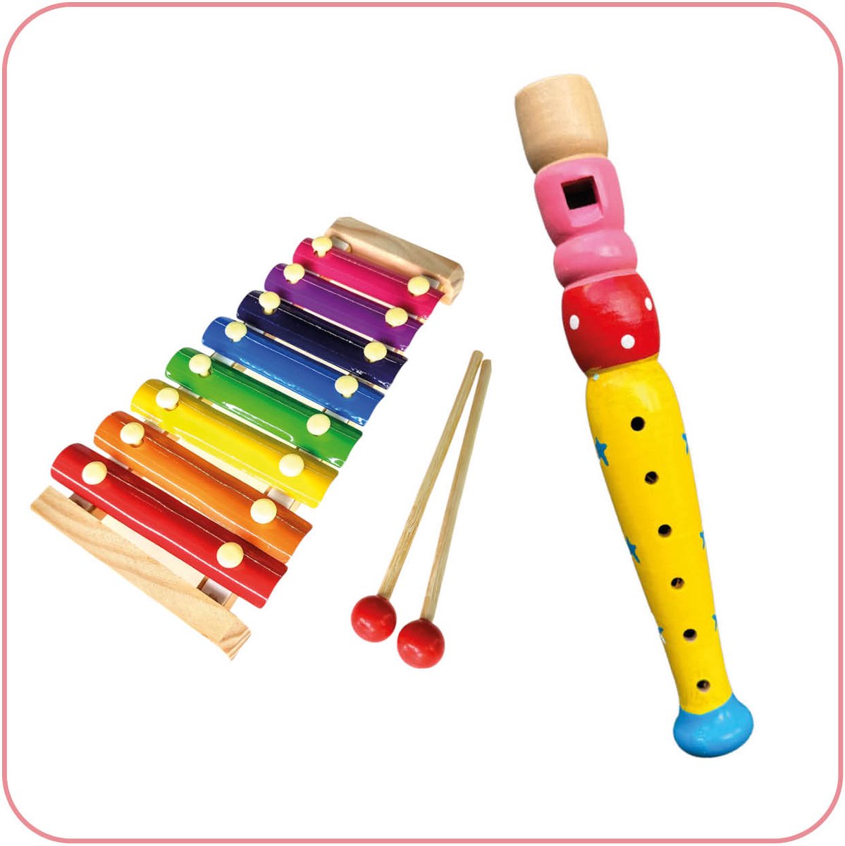 Blokfluit + Xylofoon – Houten Muziekinstrumenten voor kinderen