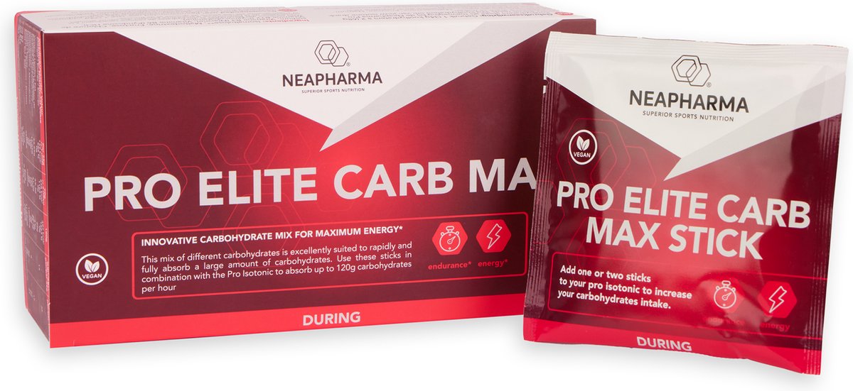 Goedkoopste Pro Elite Carb Max van Neapharma - Smaakloos - 35g koolhydraten - 10 dosis hypertone sportdrank met neutrale pH