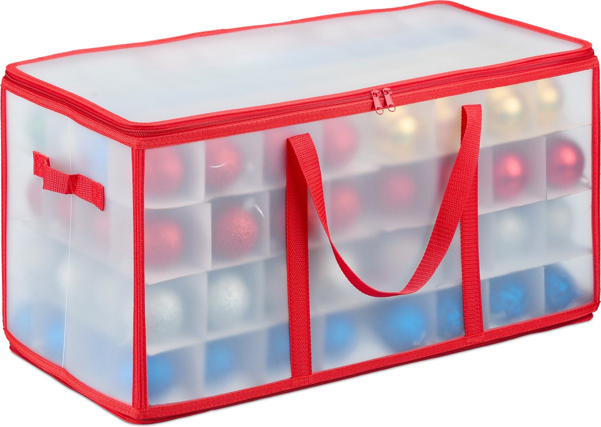kerstballen opbergbox - 128 vakken - verstelbare schotjes - kerstballen organizer