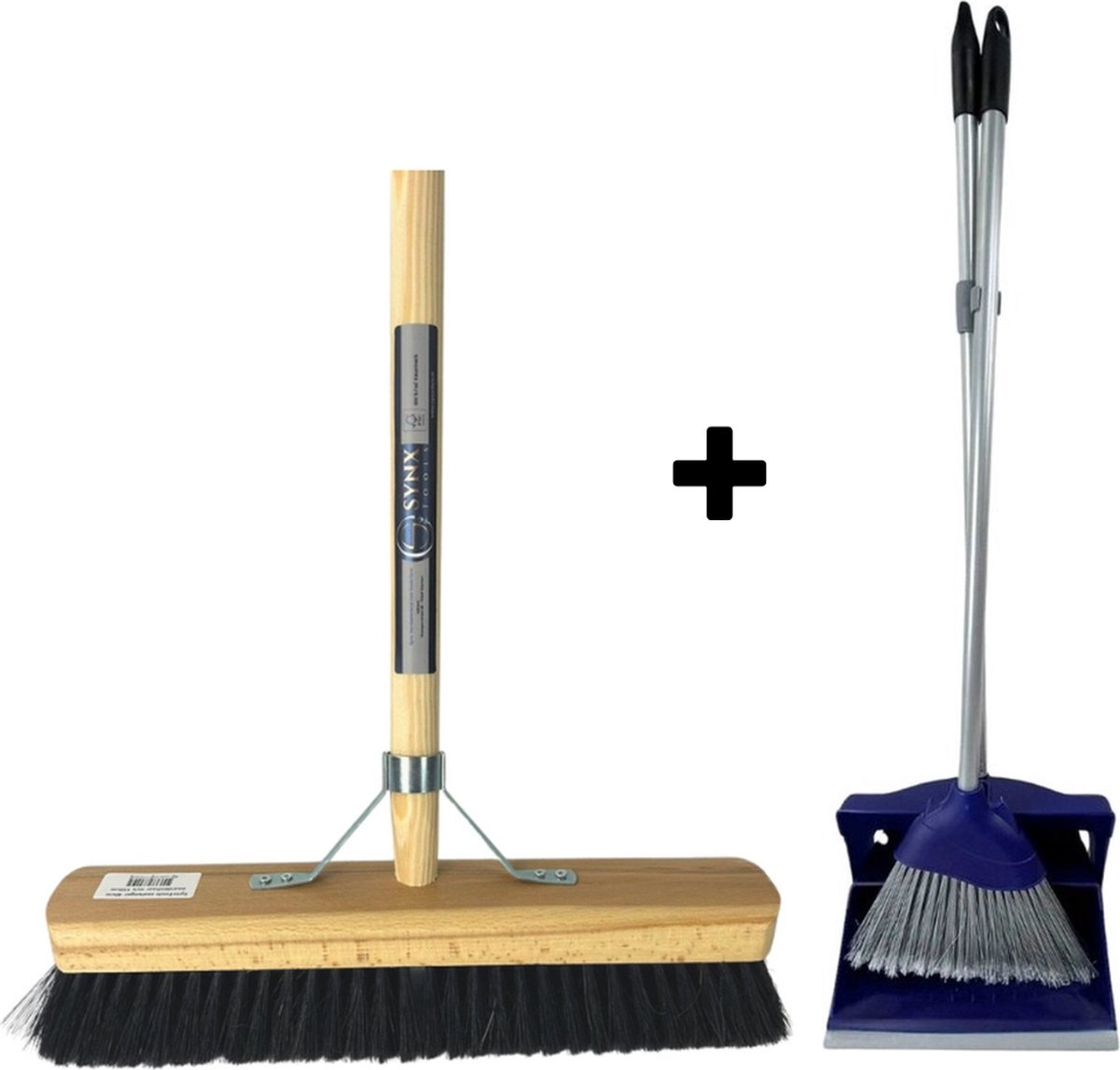 Goedkoopste Synx Tools bezem Binnenbezem paardenhaar 40 cm - Stoffer en Blik met lange steel 95 cm- Bezemset - Cocosharen - Zaalveger - Kunststof - Hotel Stoffer Blik set - Stoffer en blik sluitend model - Schoonmaakartikelen