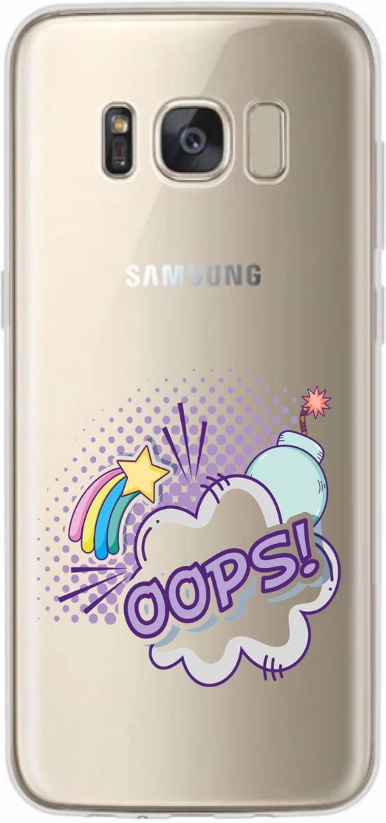 Samsung Galaxy S8 transparant siliconen hoesje - Oops cartoon