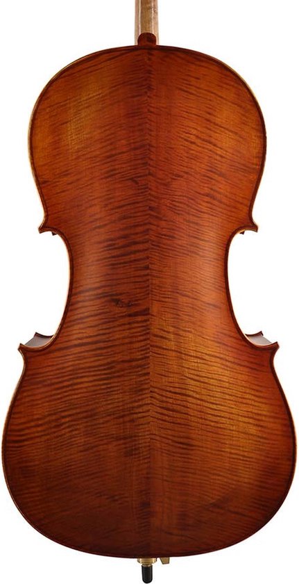 Leonardo LC-2734-M cello set 3/4, geheel massief, mat nitro, mooi gevlamd, ebben toebehoren, incl. tas en strijkstok