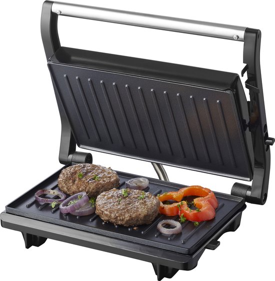 Tomado TGC2001S - Kleine contactgrill - Tosti apparaat - PFAS vrij - Zwart/rvs - 750 watt