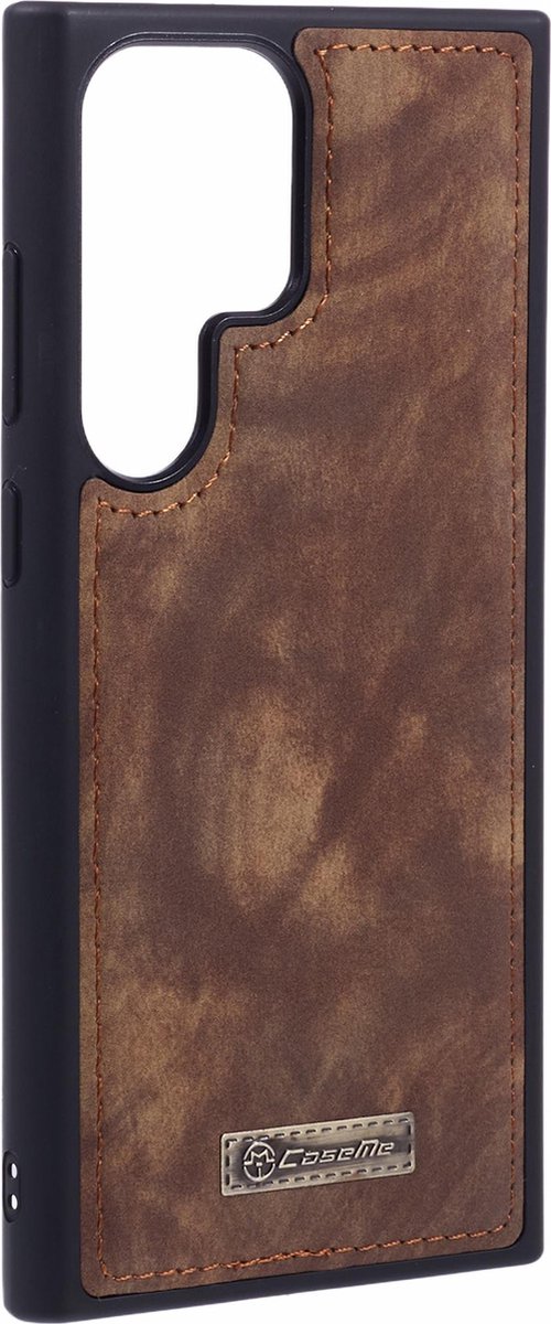 Caseme Geschikt voor Samsung Galaxy S23 Ultra hoesje - Backcover - Bruin