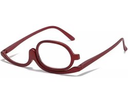 Make-up bril - opmaakbril - ideaal voor het opmaken - Rood- + 3.0