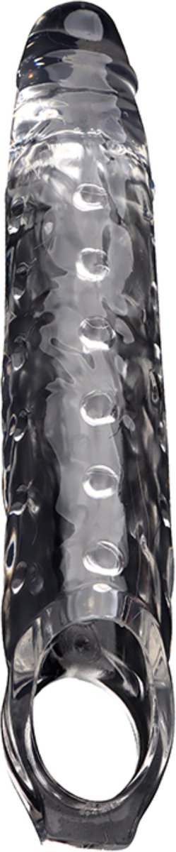 Goedkoopste 28cm Long Penis Extension Sleeve Zwart-Transparant penis verlenger penis verdikker voor mannen