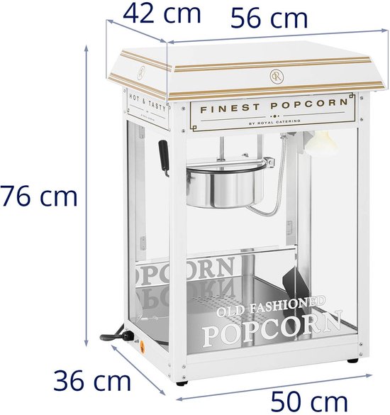 Popcornmachine - wit en goud - Royal Catering — afbeelding 5