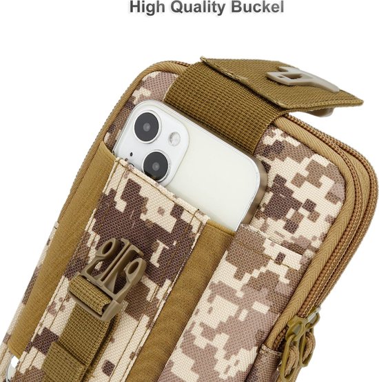 Étui adapté pour OnePlus Nord N10 5G en camouflage beige téléphone portable tactique molle EDC pochette compatible pochette d'épaule étui de ceinture militaire housse