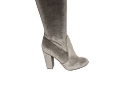 SERGIO TODZI-HOGE OVER THE KNEE LAARS-GREY-SOFTVELVET-HAK 10CM-37